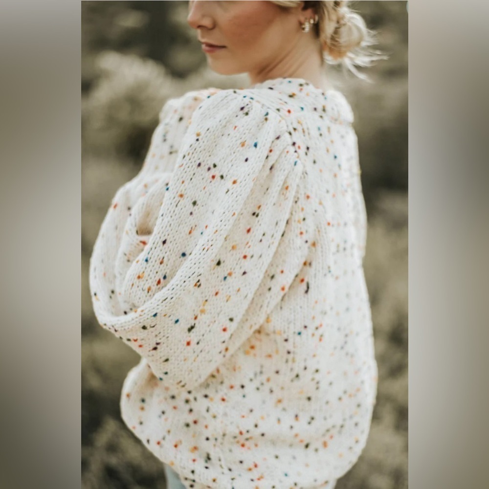 Ivory.. Ivory Sweater w/Colorful Dots - Picture 3 of 3